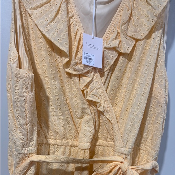Yellow Ruffled Wrap Dress - Picture 2 of 2